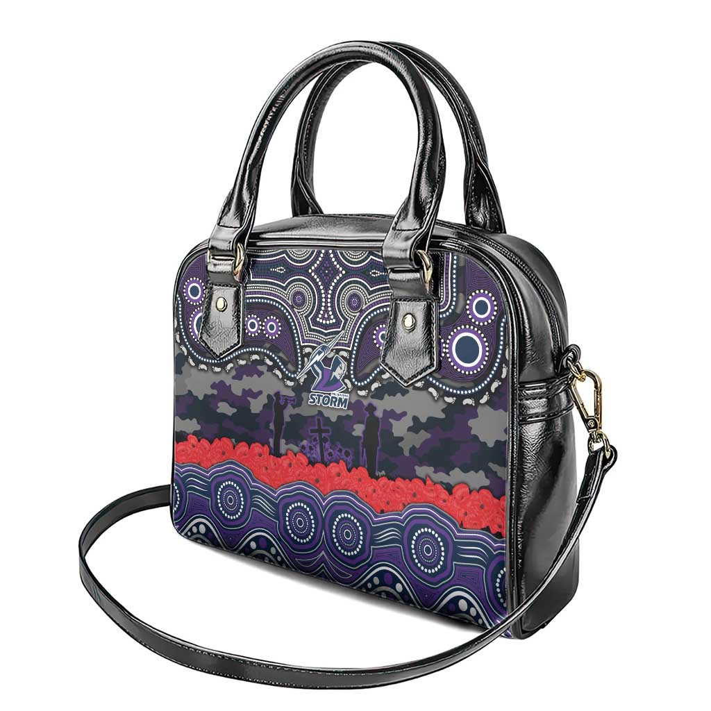 ANZAC Day Melbourne Storm Shoulder Handbag Military Memorial Aboriginal Indigenous Art