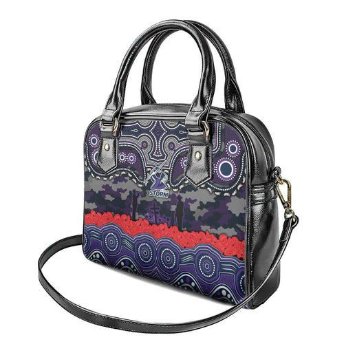 ANZAC Day Melbourne Storm Shoulder Handbag Military Memorial Aboriginal Indigenous Art