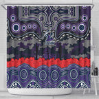 ANZAC Day Melbourne Storm Shower Curtain Military Memorial Aboriginal Indigenous Art