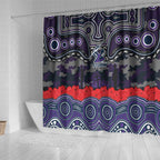 ANZAC Day Melbourne Storm Shower Curtain Military Memorial Aboriginal Indigenous Art