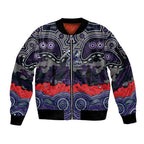 ANZAC Day Melbourne Storm Sleeve Zip Bomber Jacket Military Memorial Aboriginal Indigenous Art
