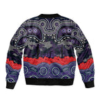 ANZAC Day Melbourne Storm Sleeve Zip Bomber Jacket Military Memorial Aboriginal Indigenous Art