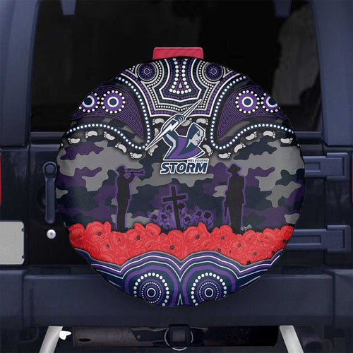 ANZAC Day Melbourne Storm Spare Tire Cover Military Memorial Aboriginal Indigenous Art