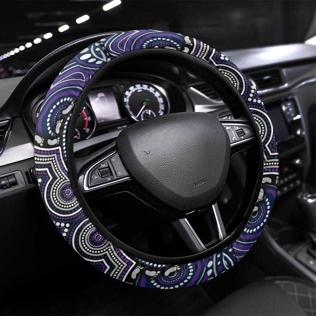 ANZAC Day Melbourne Storm Steering Wheel Cover Military Memorial Aboriginal Indigenous Art