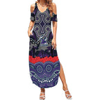ANZAC Day Melbourne Storm Summer Maxi Dress Military Memorial Aboriginal Indigenous Art