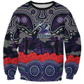 ANZAC Day Melbourne Storm Sweatshirt Military Memorial Aboriginal Indigenous Art