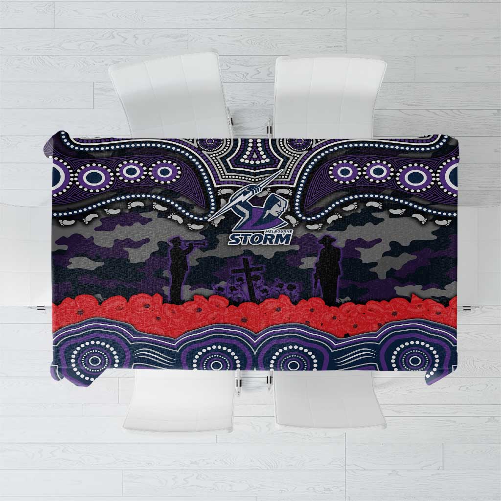 ANZAC Day Melbourne Storm Tablecloth Military Memorial Aboriginal Indigenous Art