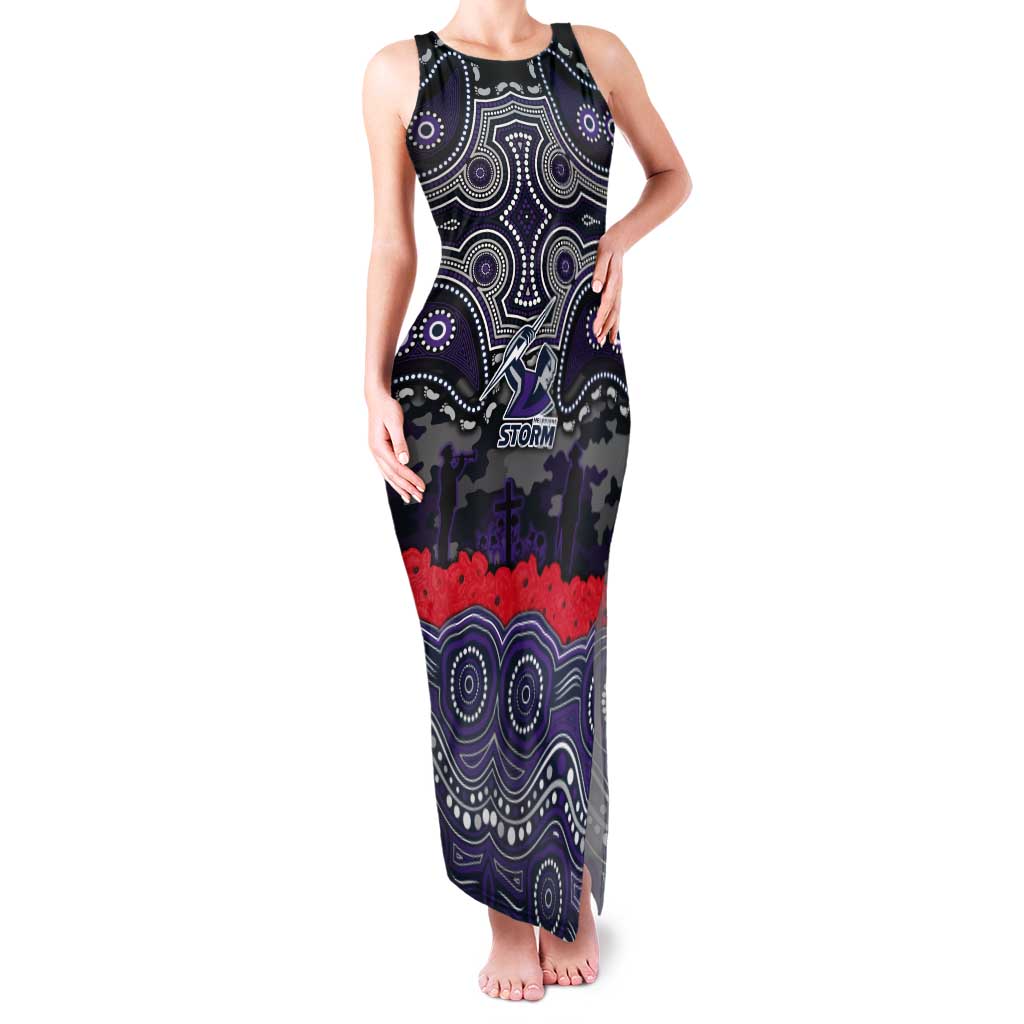 ANZAC Day Melbourne Storm Tank Maxi Dress Military Memorial Aboriginal Indigenous Art