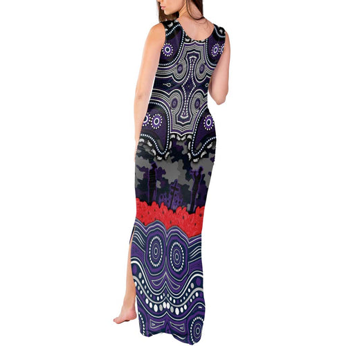 ANZAC Day Melbourne Storm Tank Maxi Dress Military Memorial Aboriginal Indigenous Art