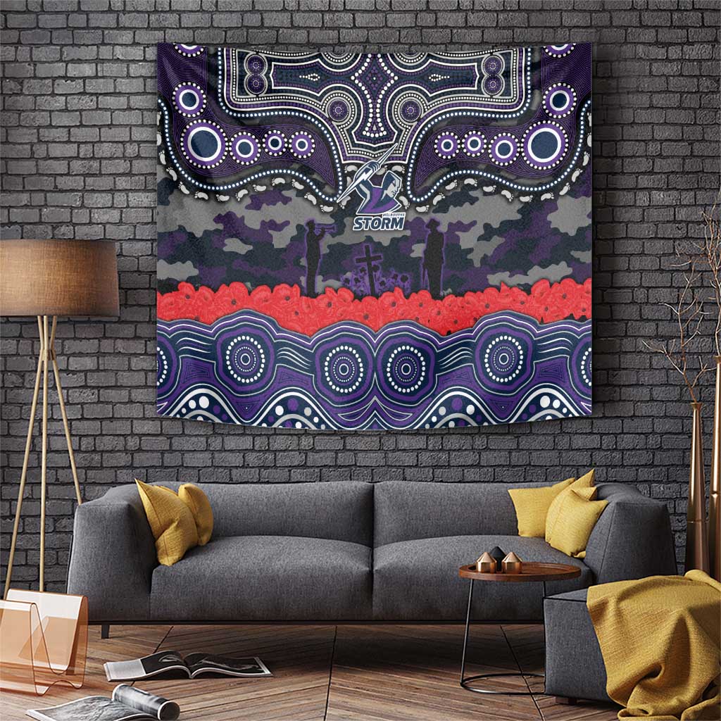 ANZAC Day Melbourne Storm Tapestry Military Memorial Aboriginal Indigenous Art