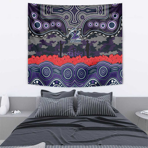 ANZAC Day Melbourne Storm Tapestry Military Memorial Aboriginal Indigenous Art
