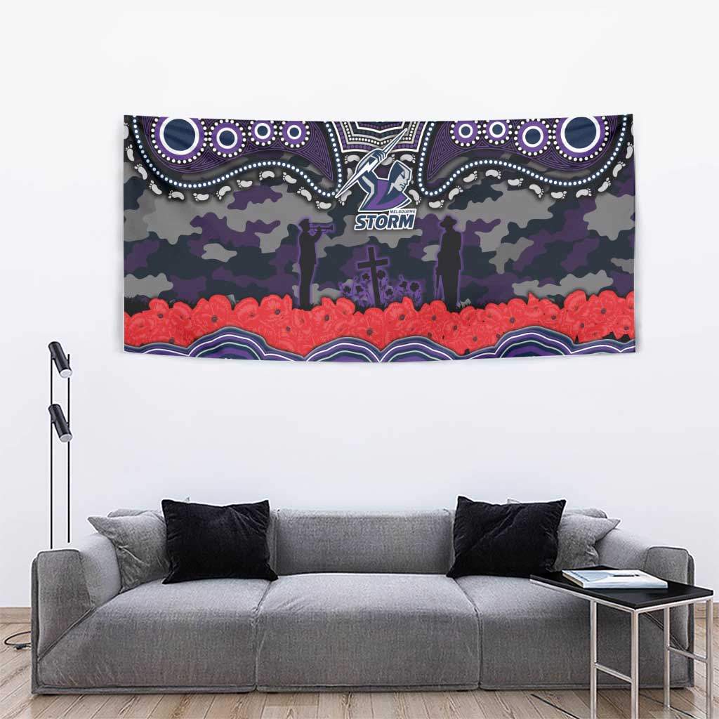 ANZAC Day Melbourne Storm Tapestry Military Memorial Aboriginal Indigenous Art