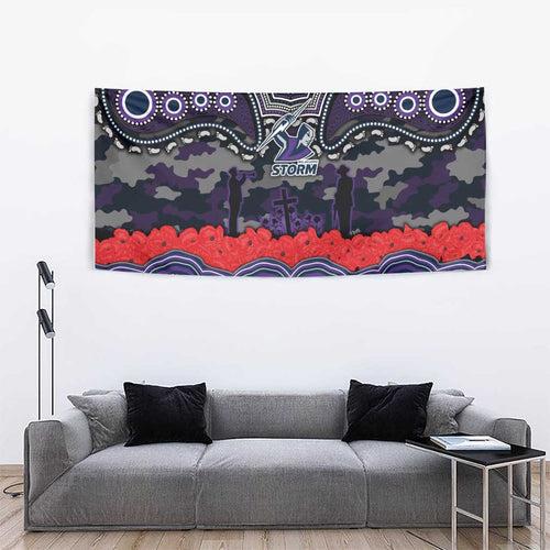 ANZAC Day Melbourne Storm Tapestry Military Memorial Aboriginal Indigenous Art