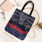 ANZAC Day Melbourne Storm Tote Bag Military Memorial Aboriginal Indigenous Art