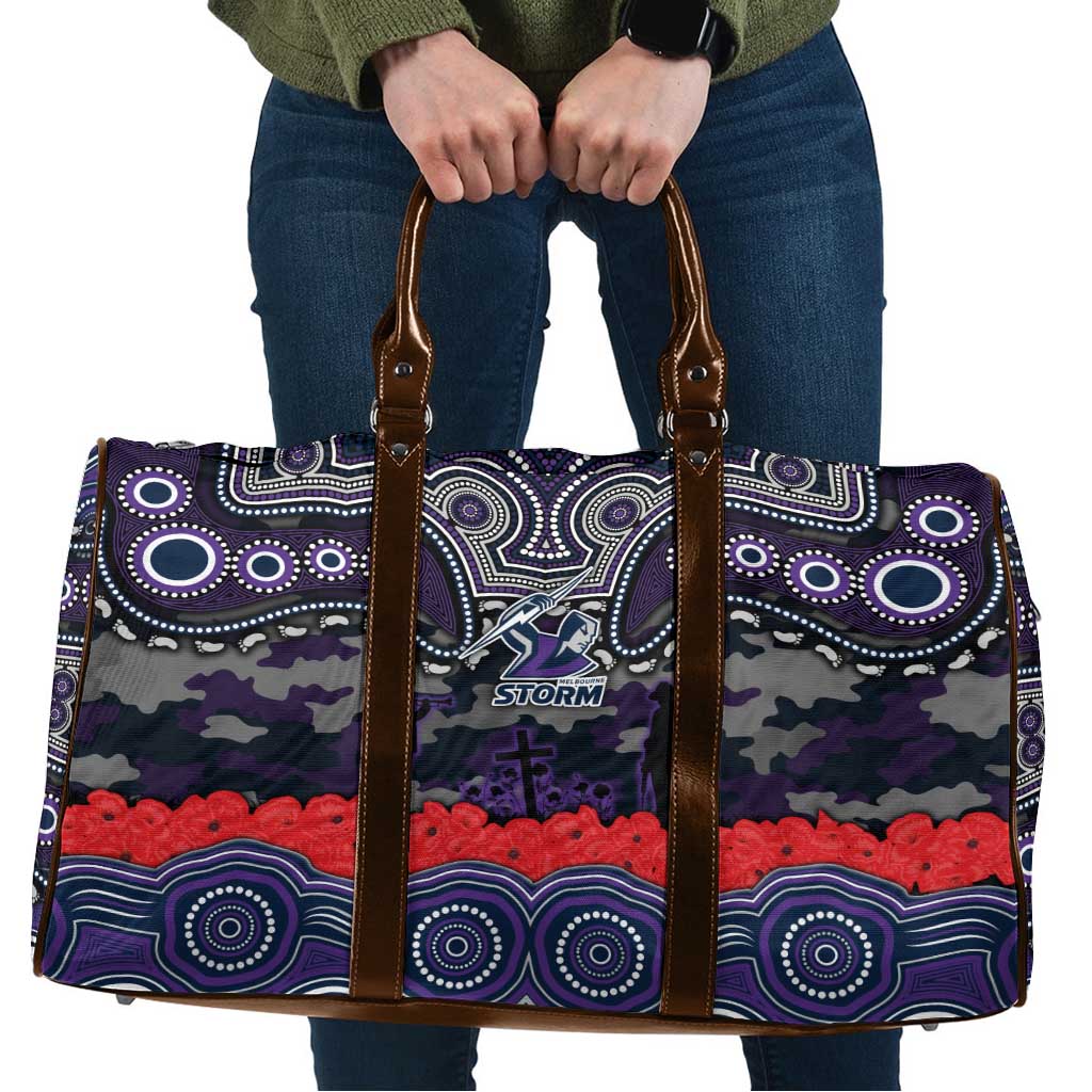 ANZAC Day Melbourne Storm Travel Bag Military Memorial Aboriginal Indigenous Art