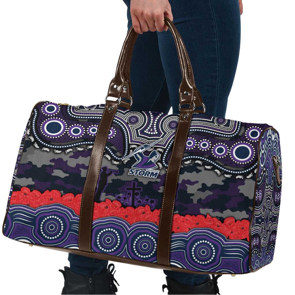 ANZAC Day Melbourne Storm Travel Bag Military Memorial Aboriginal Indigenous Art