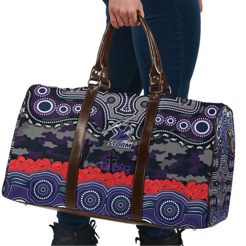 ANZAC Day Melbourne Storm Travel Bag Military Memorial Aboriginal Indigenous Art