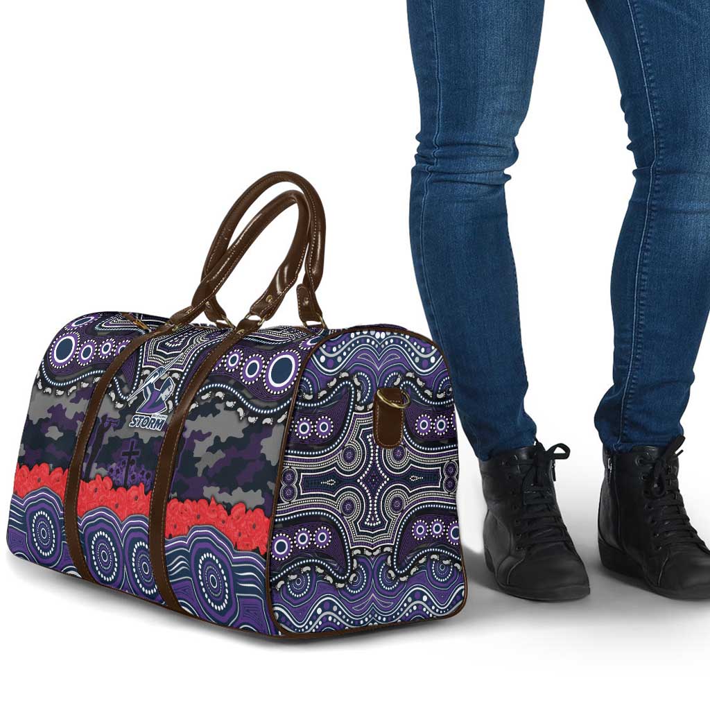 ANZAC Day Melbourne Storm Travel Bag Military Memorial Aboriginal Indigenous Art