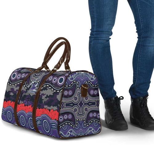ANZAC Day Melbourne Storm Travel Bag Military Memorial Aboriginal Indigenous Art