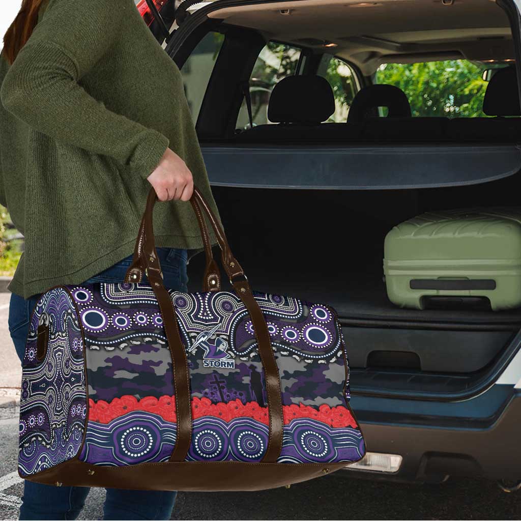 ANZAC Day Melbourne Storm Travel Bag Military Memorial Aboriginal Indigenous Art