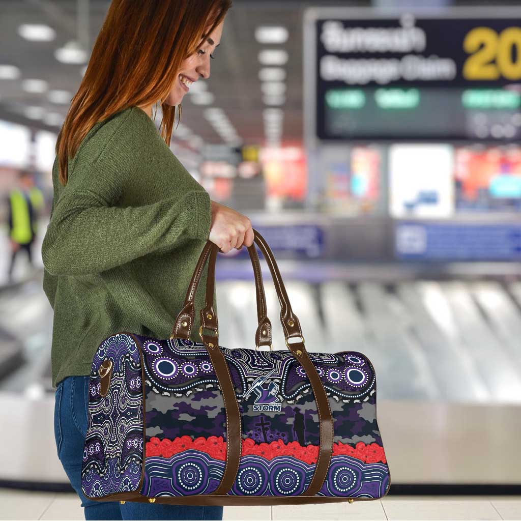 ANZAC Day Melbourne Storm Travel Bag Military Memorial Aboriginal Indigenous Art
