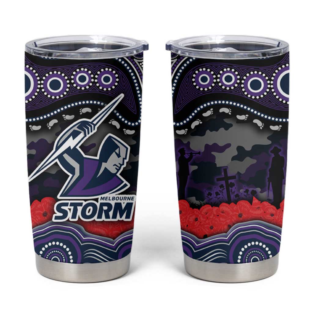 ANZAC Day Melbourne Storm Tumbler Cup Military Memorial Aboriginal Indigenous Art