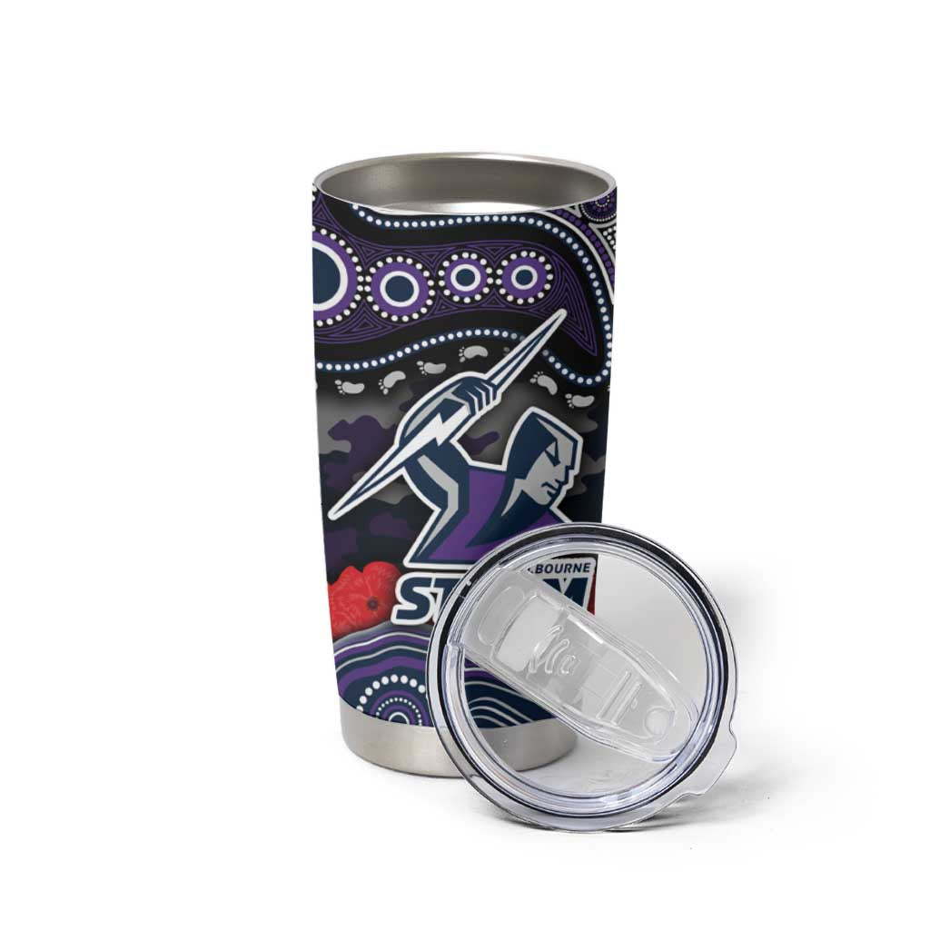 ANZAC Day Melbourne Storm Tumbler Cup Military Memorial Aboriginal Indigenous Art