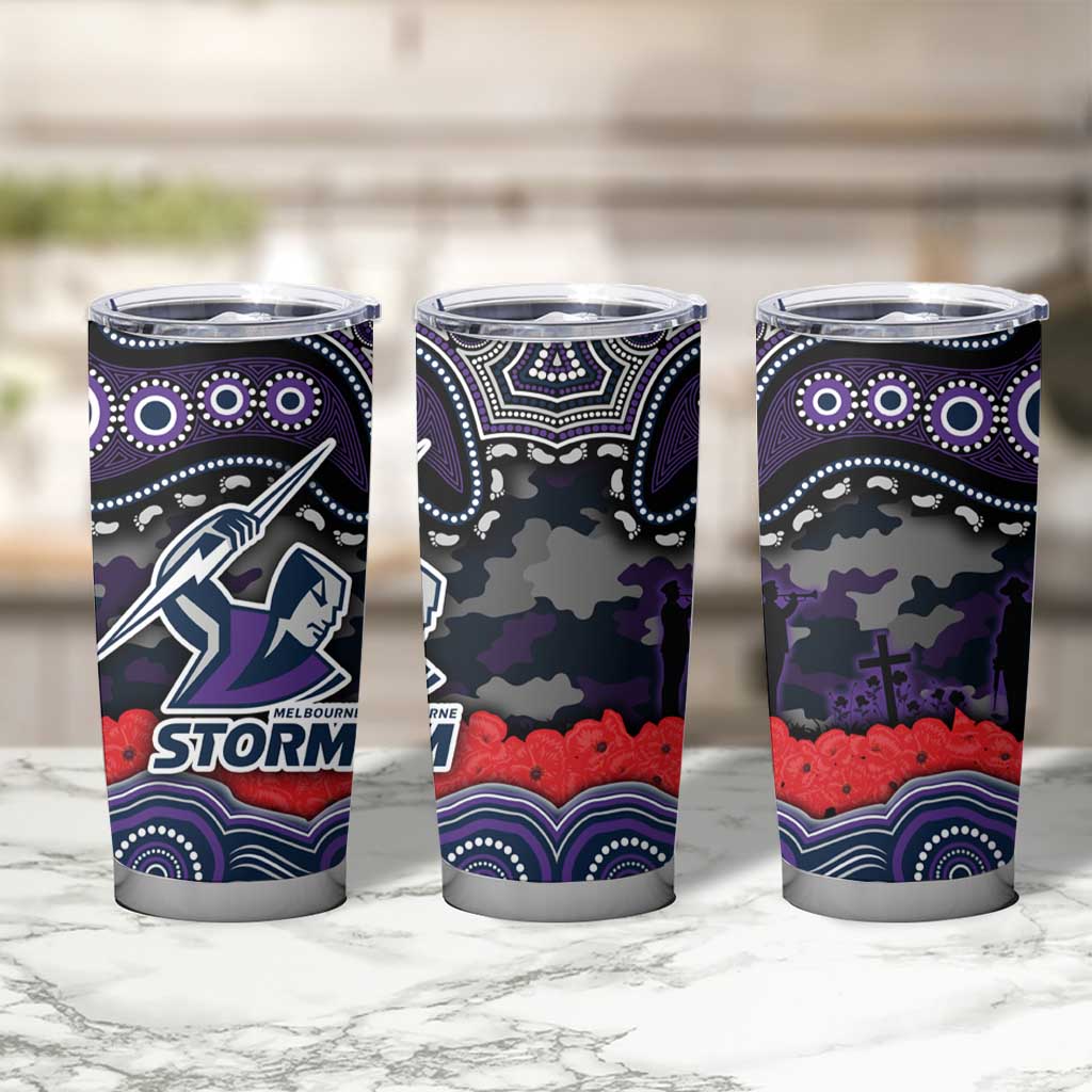 ANZAC Day Melbourne Storm Tumbler Cup Military Memorial Aboriginal Indigenous Art