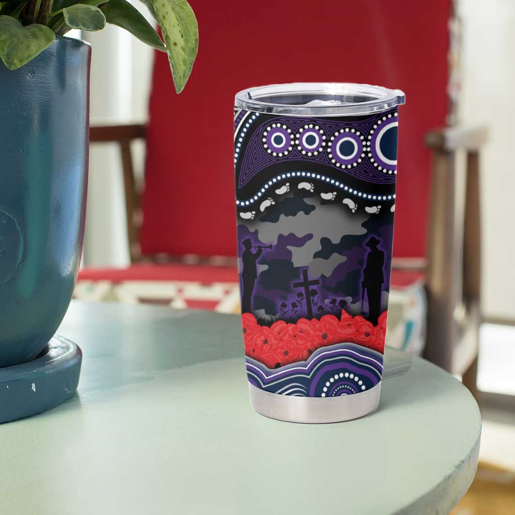 ANZAC Day Melbourne Storm Tumbler Cup Military Memorial Aboriginal Indigenous Art