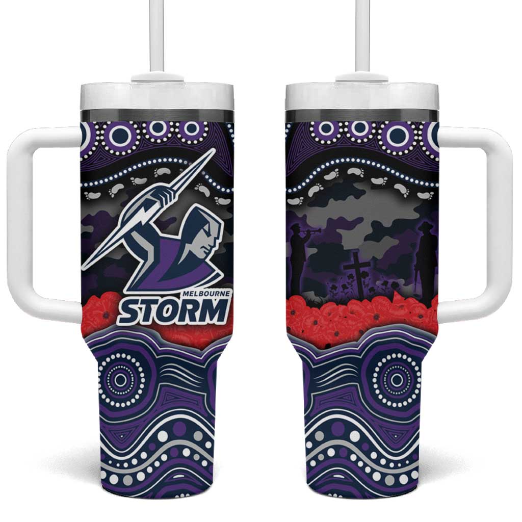 ANZAC Day Melbourne Storm Tumbler With Handle Military Memorial Aboriginal Indigenous Art