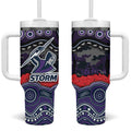 ANZAC Day Melbourne Storm Tumbler With Handle Military Memorial Aboriginal Indigenous Art