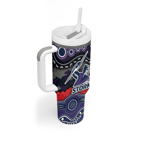 ANZAC Day Melbourne Storm Tumbler With Handle Military Memorial Aboriginal Indigenous Art
