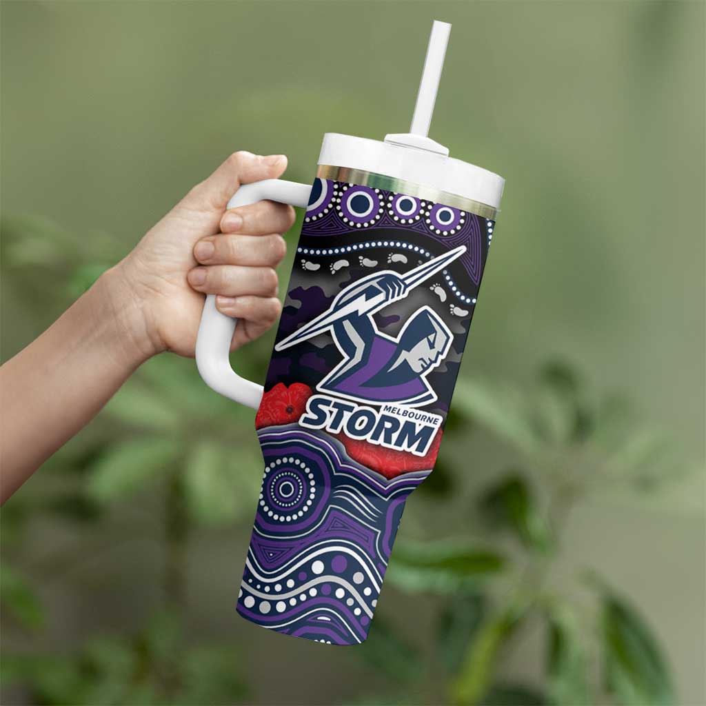 ANZAC Day Melbourne Storm Tumbler With Handle Military Memorial Aboriginal Indigenous Art