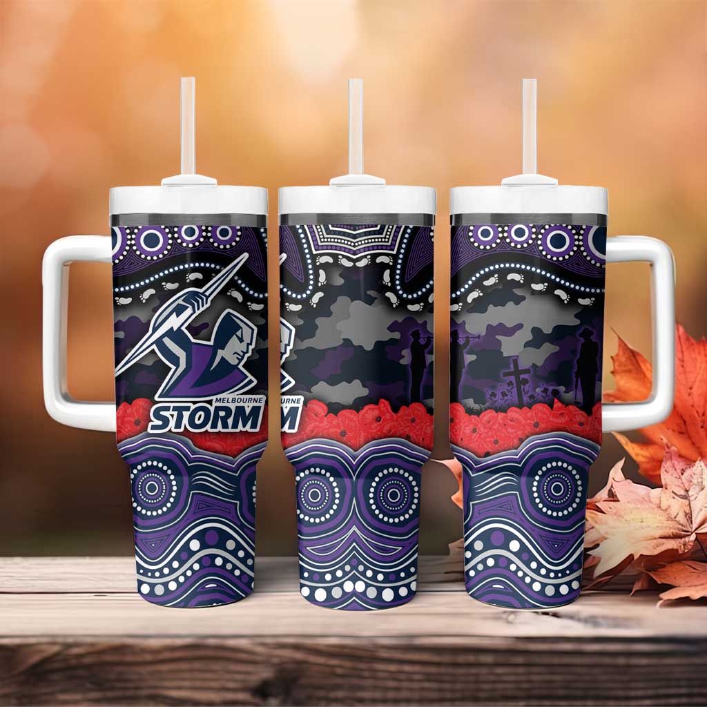 ANZAC Day Melbourne Storm Tumbler With Handle Military Memorial Aboriginal Indigenous Art