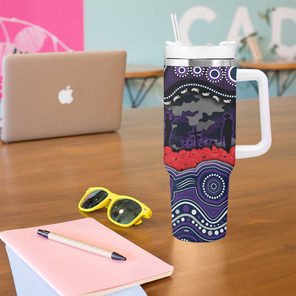 ANZAC Day Melbourne Storm Tumbler With Handle Military Memorial Aboriginal Indigenous Art
