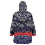 ANZAC Day Melbourne Storm Wearable Blanket Hoodie Military Memorial Aboriginal Indigenous Art