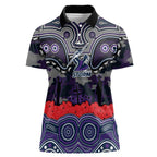 ANZAC Day Melbourne Storm Women Polo Shirt Military Memorial Aboriginal Indigenous Art