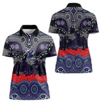 ANZAC Day Melbourne Storm Women Polo Shirt Military Memorial Aboriginal Indigenous Art