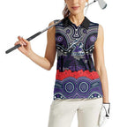 ANZAC Day Melbourne Storm Women Sleeveless Polo Shirt Military Memorial Aboriginal Indigenous Art
