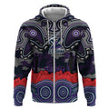 ANZAC Day Melbourne Storm Zip Hoodie Military Memorial Aboriginal Indigenous Art