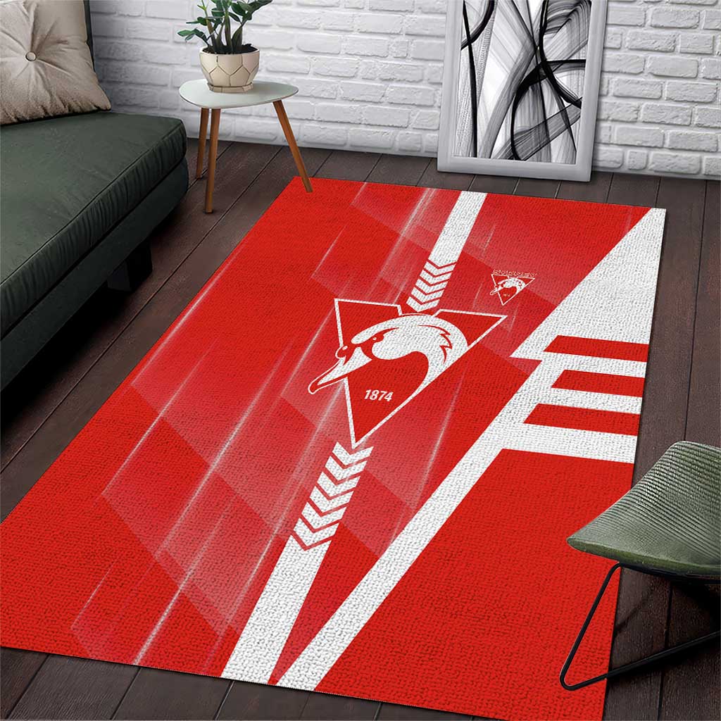 Sydney Swans Area Rug Modern Geometric Sports Graphic Style