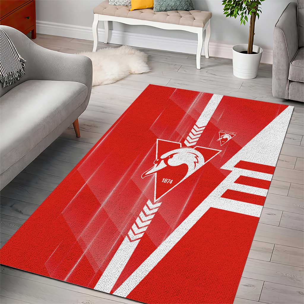 Sydney Swans Area Rug Modern Geometric Sports Graphic Style