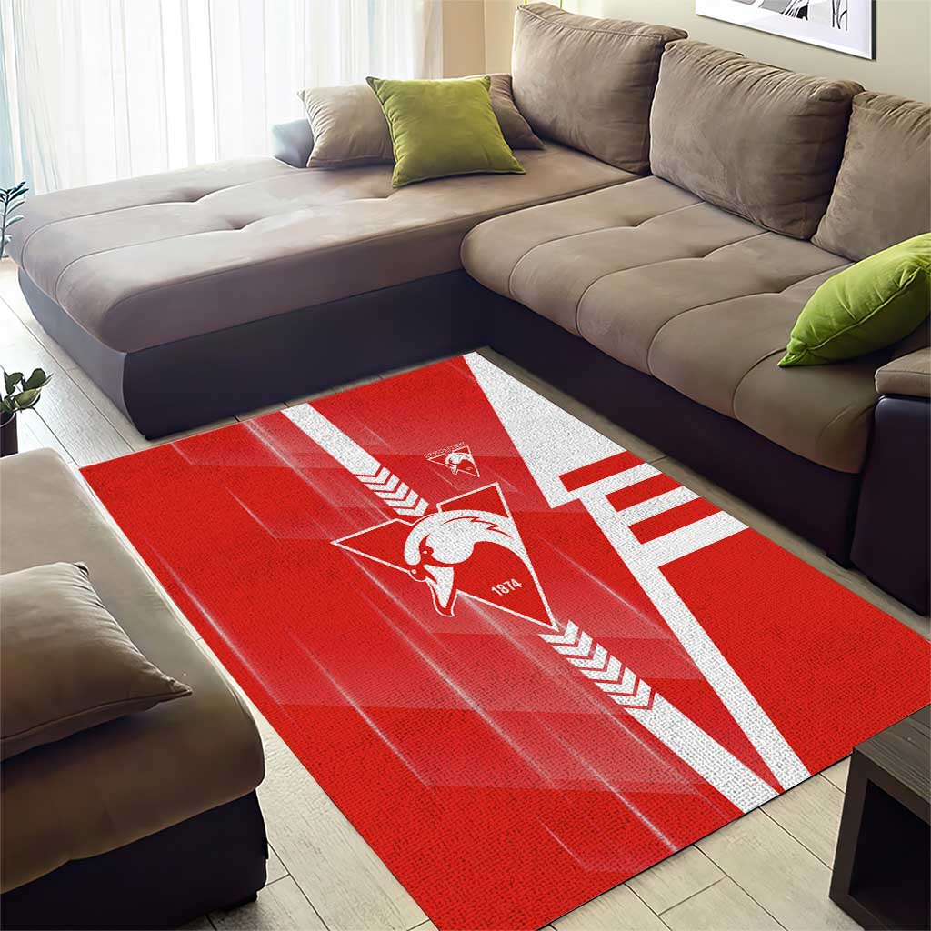 Sydney Swans Area Rug Modern Geometric Sports Graphic Style