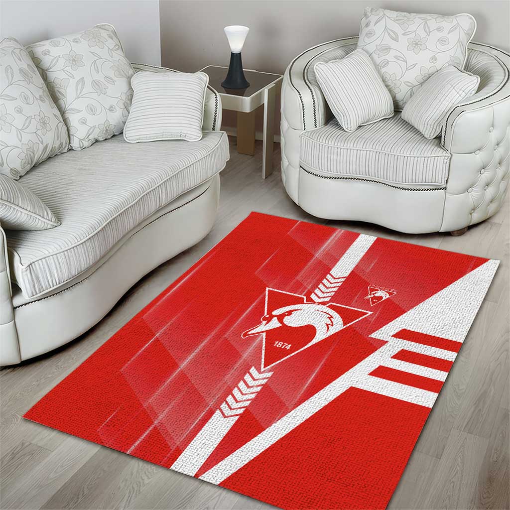 Sydney Swans Area Rug Modern Geometric Sports Graphic Style