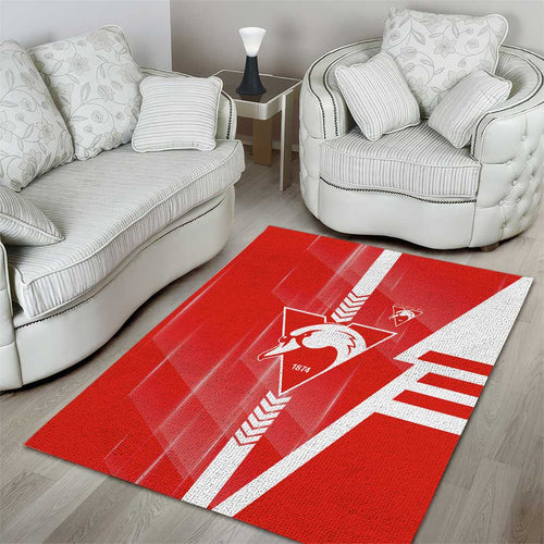 Sydney Swans Area Rug Modern Geometric Sports Graphic Style