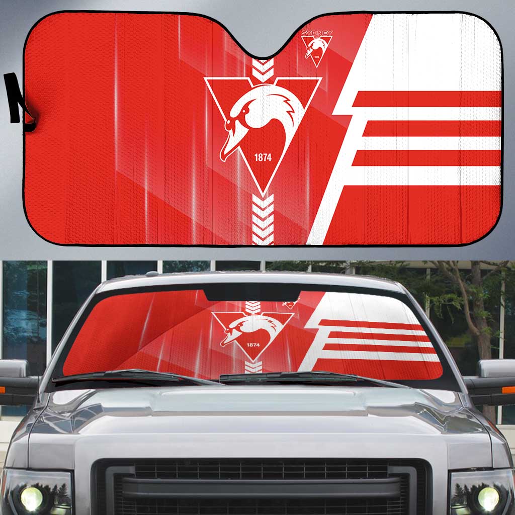 Sydney Swans Auto Sun Shade Modern Geometric Sports Graphic Style