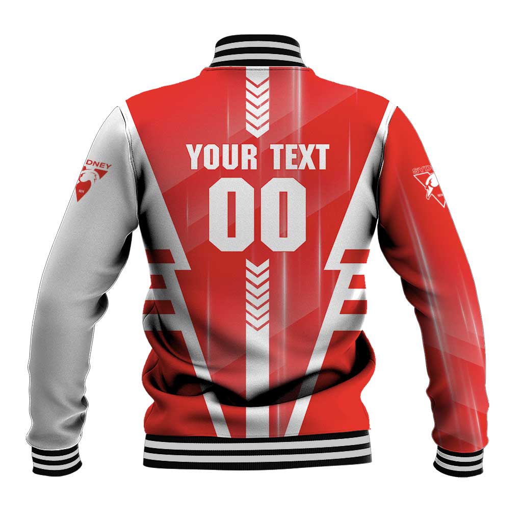 Personalized Sydney Swans Baseball Jacket Modern Geometric Sports Graphic Style