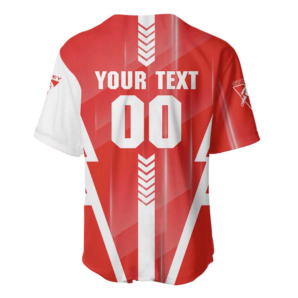 Personalized Sydney Swans Baseball Jersey Modern Geometric Sports Graphic Style