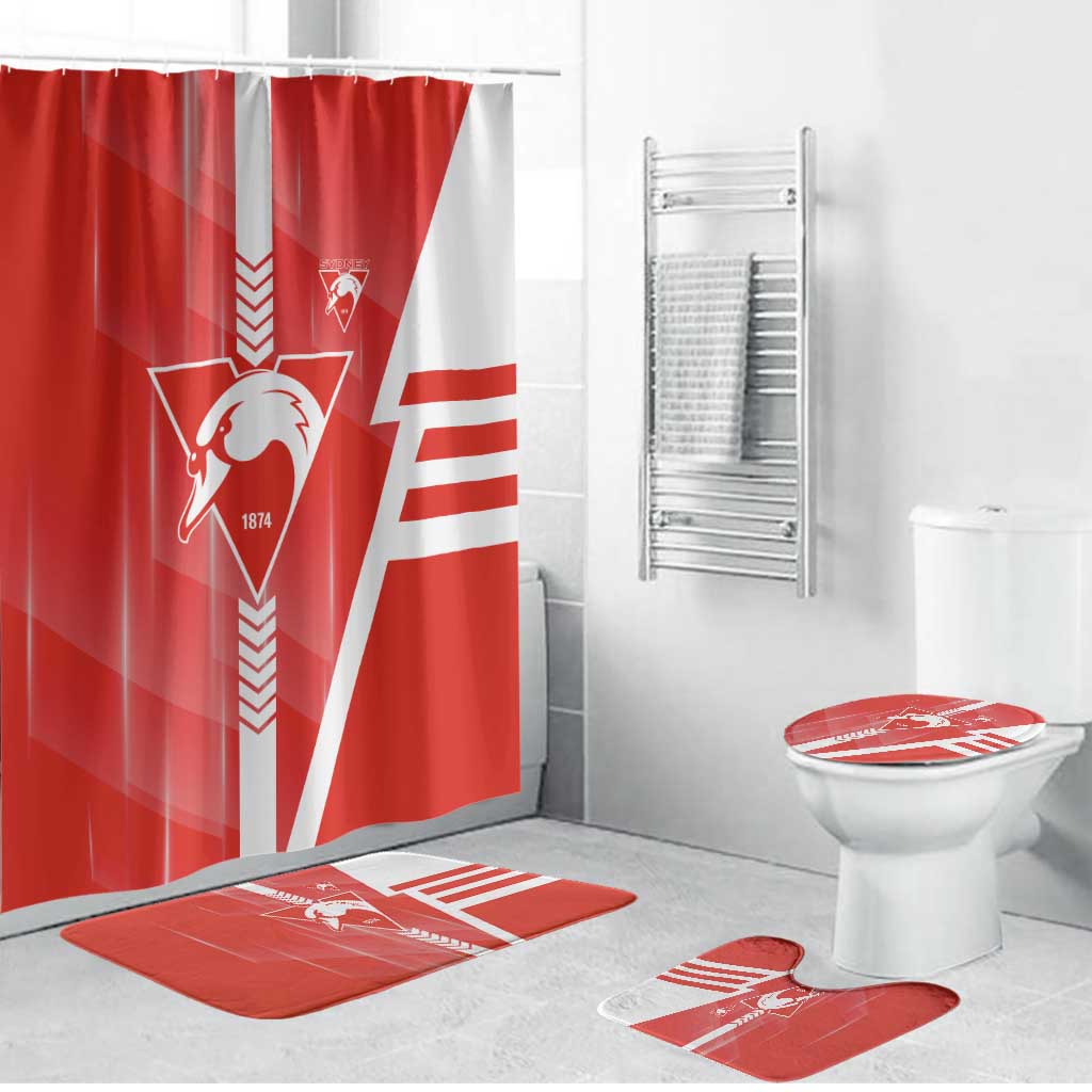 Sydney Swans Bathroom Set Modern Geometric Sports Graphic Style