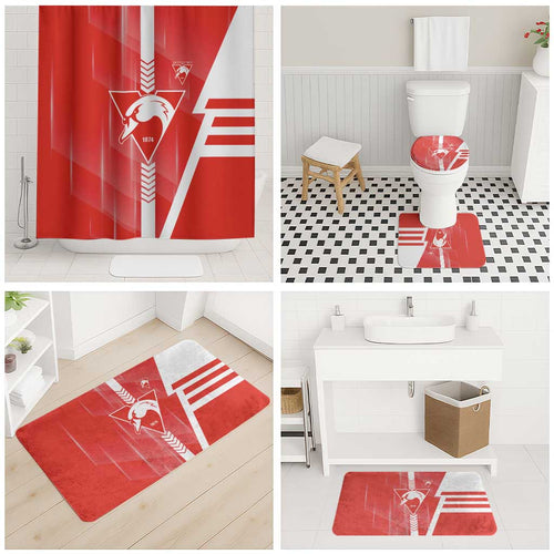 Sydney Swans Bathroom Set Modern Geometric Sports Graphic Style